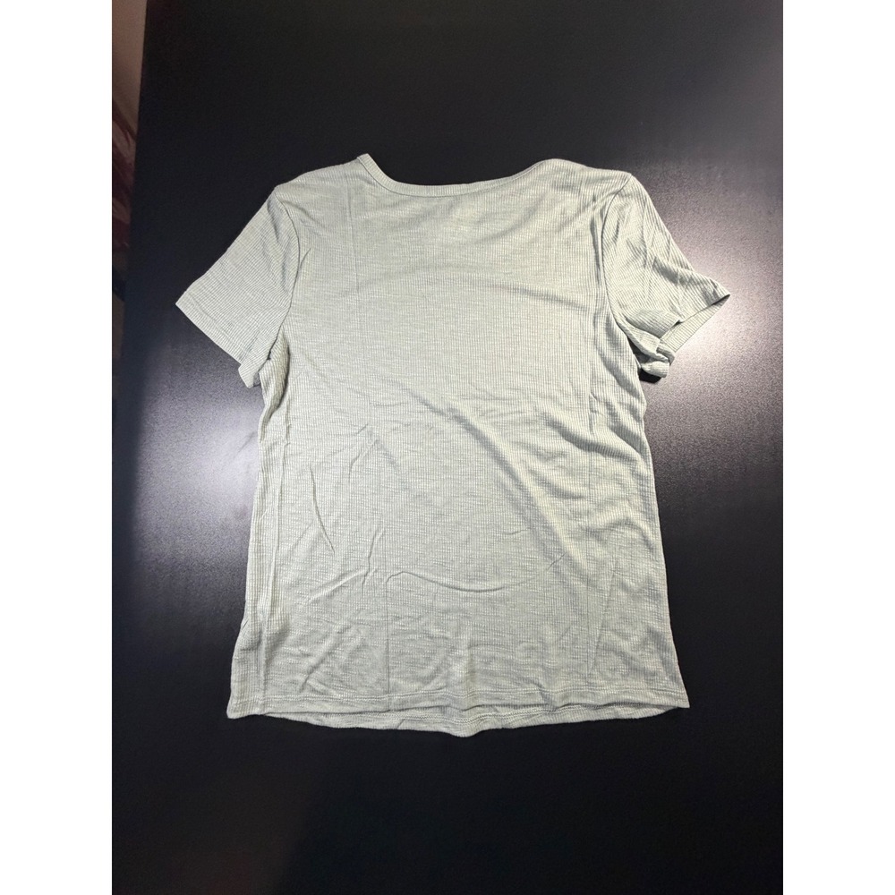 Maurices 24/7 Womens Ribbed Short Sleeve T-Shirt Sage Green Large NWT K14 - Picture 3 of 6
